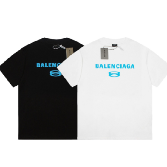 Balenciaga's new blue silicone print short-sleeved shirt